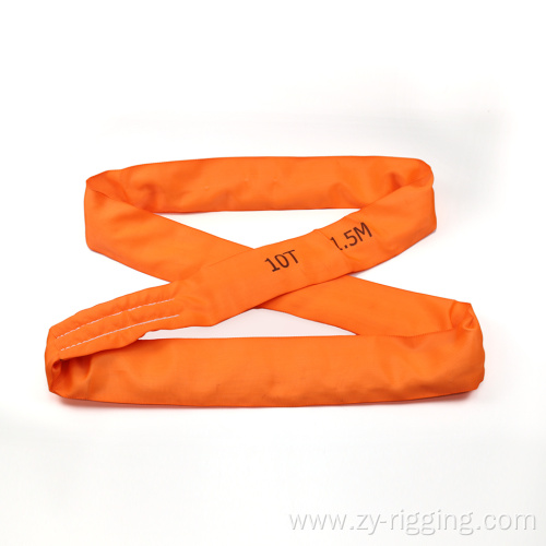 10Ton lifting polyester webbing sling round sling belt